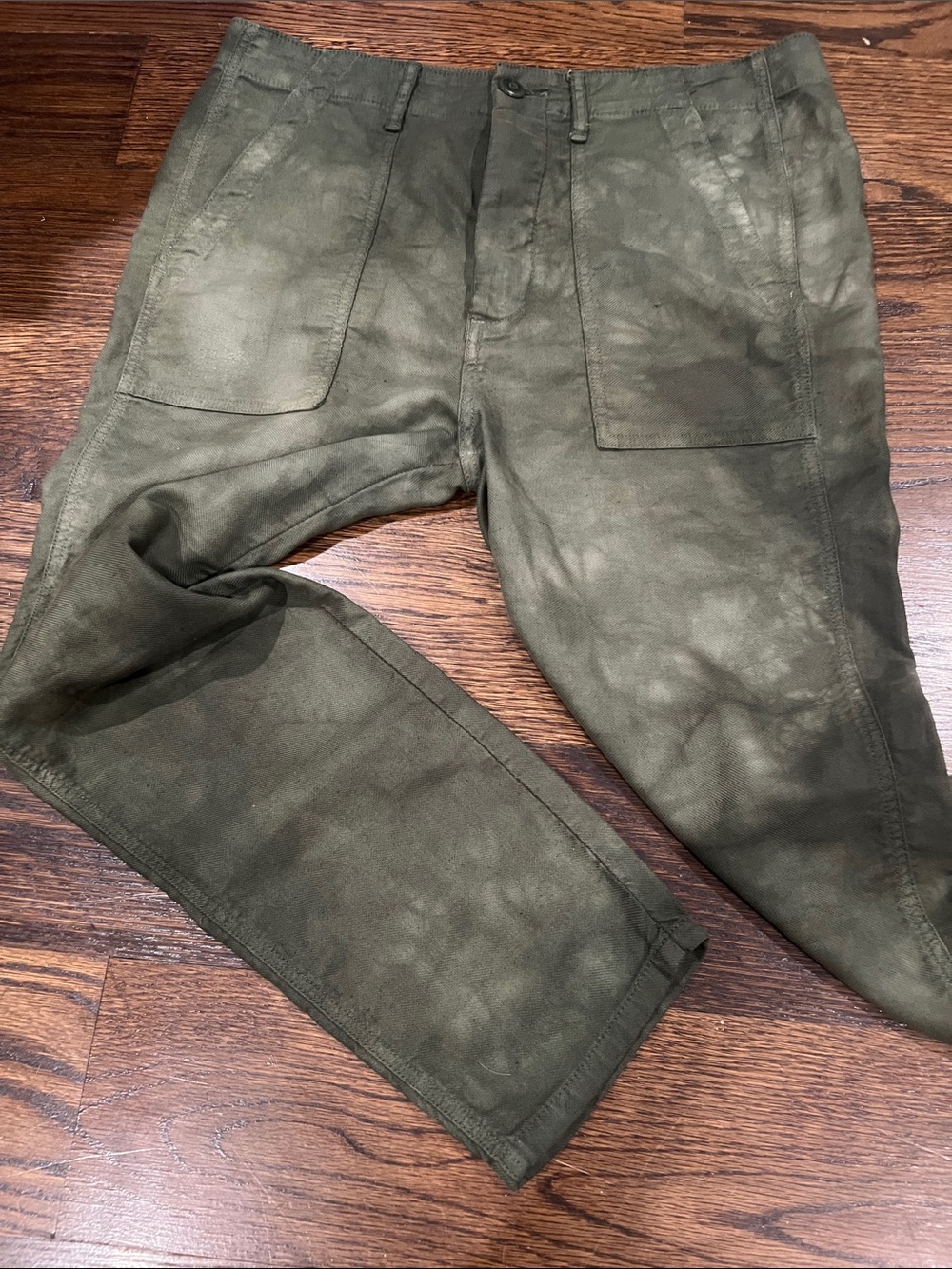 THE GREAT. Olive Cropped Utility Pants